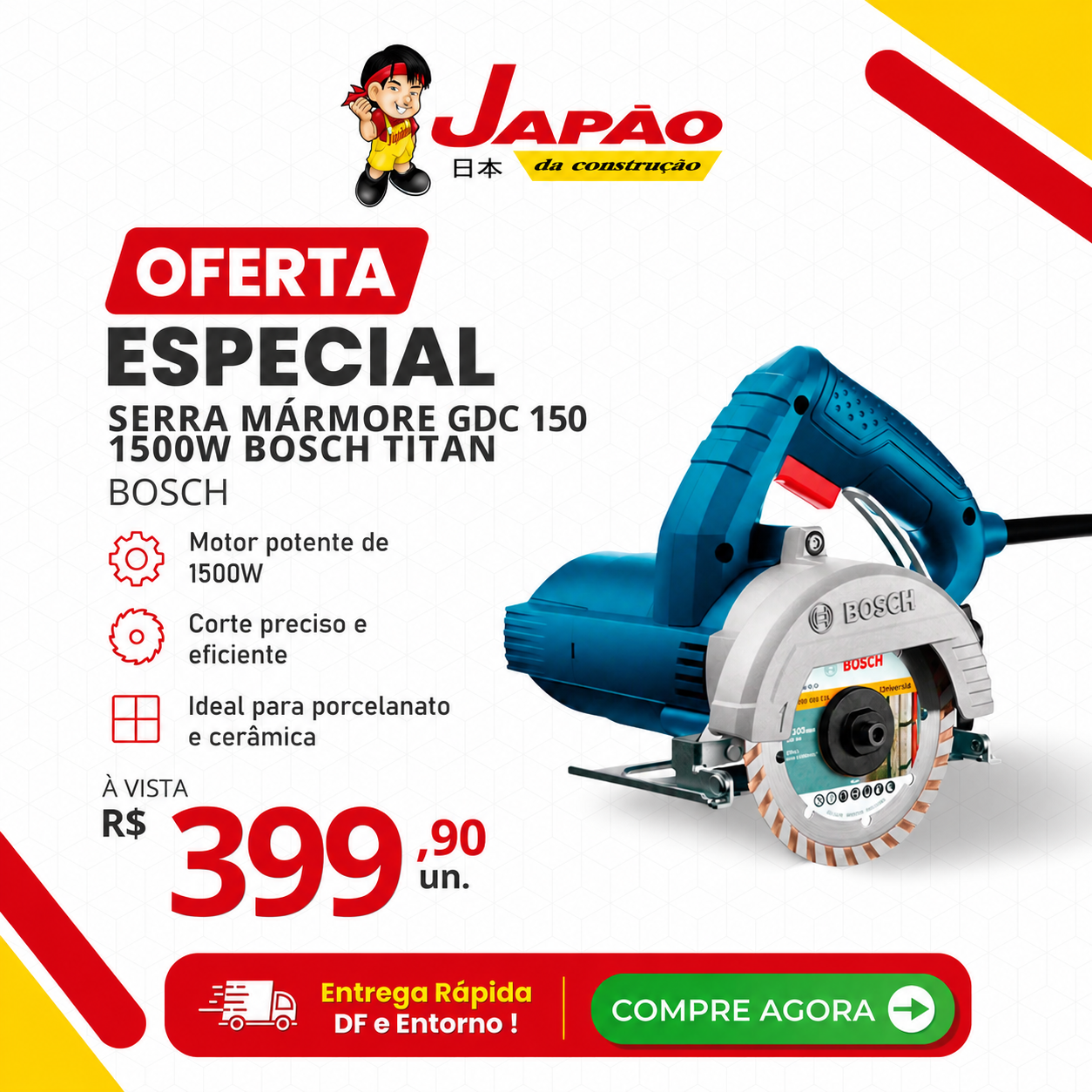 Linha B — criativo com fundo claro e selo "Oferta Especial"